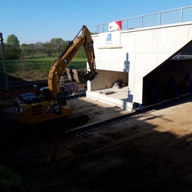 Bouw fietstunnel in Geel