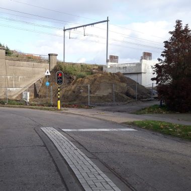 landhoofden voor fietsbrug in Sint-Jobsstraat in Herentals