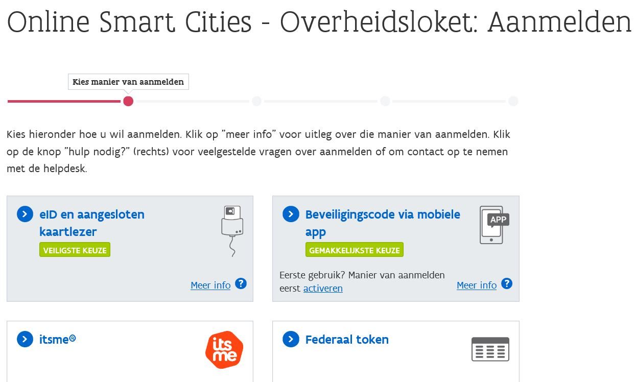 Online Smart Cities - overheidsloket aanmeldmogelijkheden