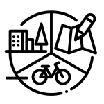 Logo voor het thema een streek in beweging